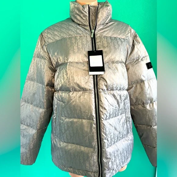 hooded jacket dior silver puffer jacket